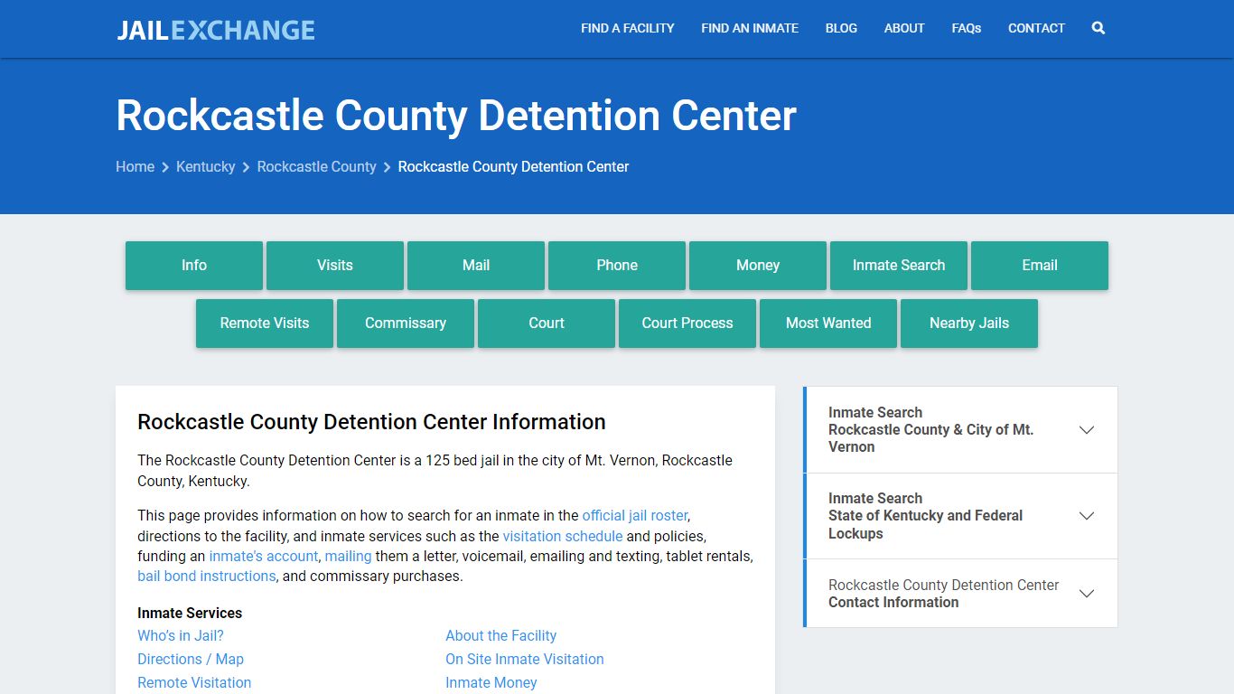 Rockcastle County Detention Center, KY Inmate Search, Information